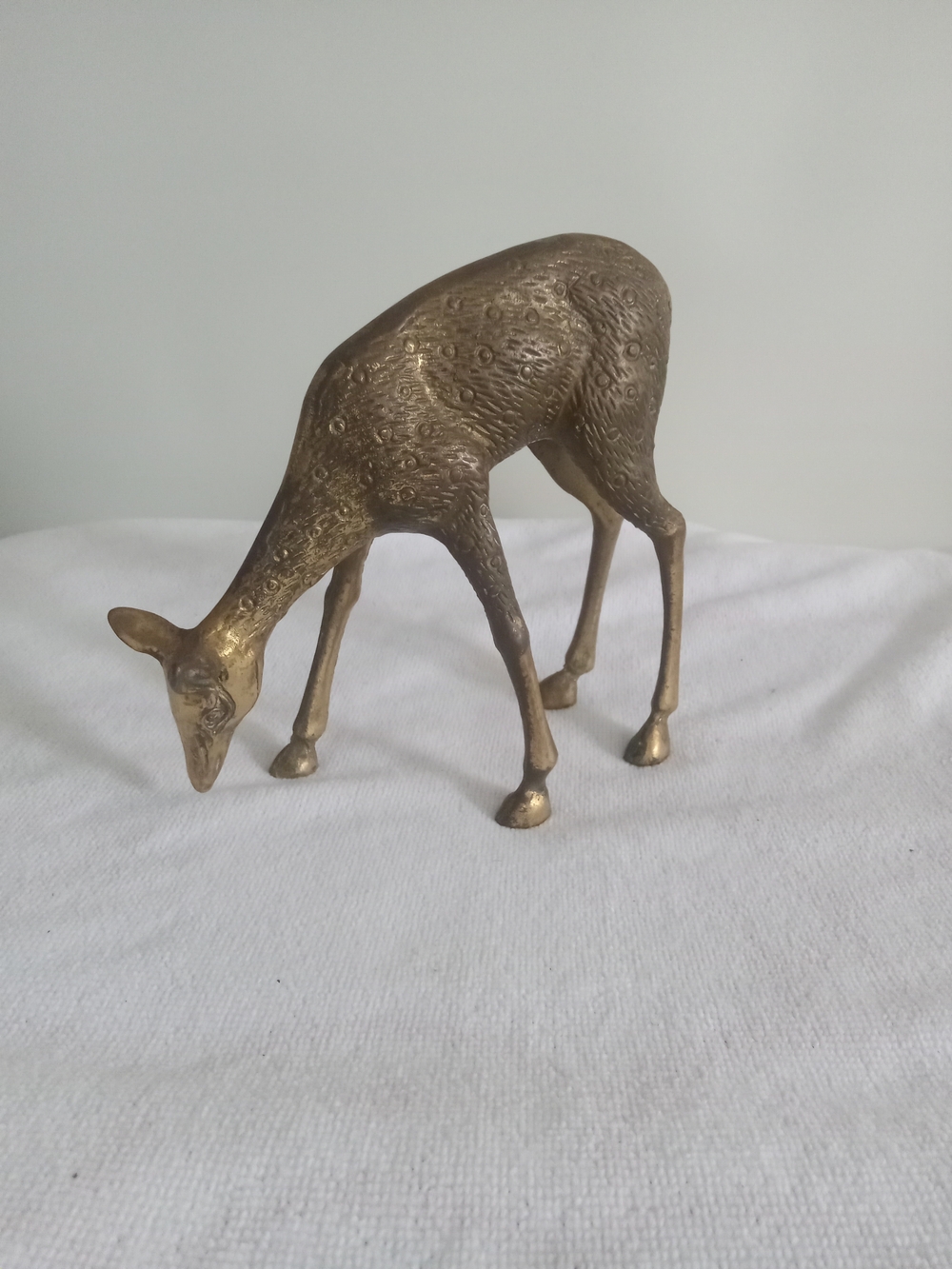 MCM Brass Deer Figurine - Gold Decorative Home Art 7inches High/ 8 Inches Long
